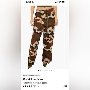 Good American parachute cargo joggers